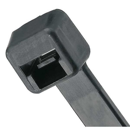 Cable Tie, 4 in L, 4 in Max Bundle Dia., Black, Nylon 6/6, 18 lb Strength, 1000 PK