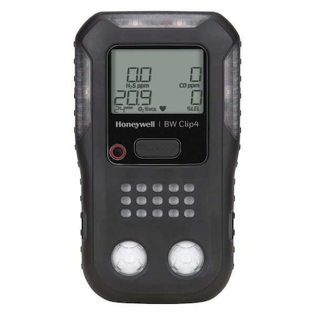 BW Clip Multi-Gas Detector, Audible, Vibrating, Visual, LCD, 2 yr Battery Life