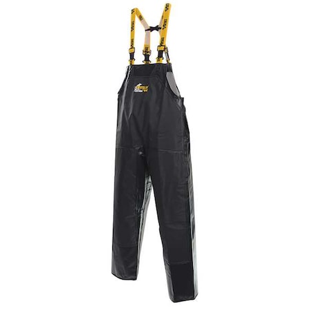 PVC Rain Bib Pants, PVC, 32 in Inseam, 36 in Waist, 0.75 mm Thickness, Green, L