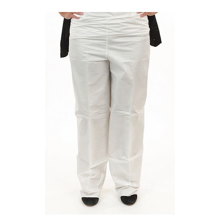 Disposable Pants, Microporous, 1.6 oz/sq yd, Serged, Medium Duty, White, Size 2XL