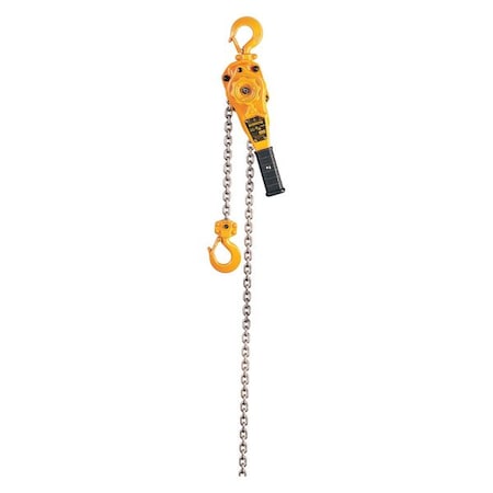 Lever Chain Hoist, 1,500 lb Load Capacity, 15 ft Hoist Lift, 31/32 in Hook Opening