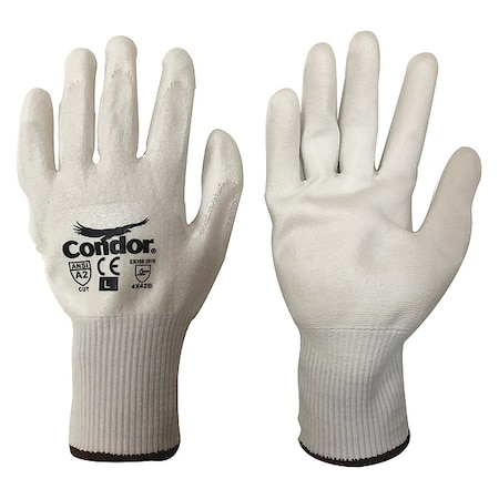 Cut-Resistant Coated Gloves, Cut Level A2 ,Dipped ,Polyurethane ,Smooth ,S 1 PR