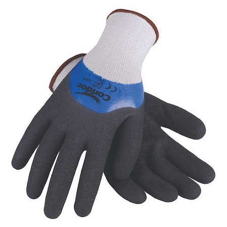 Coated Gloves, Nitrile, Textured, 4-Mar, 3 Abrasion Level, White, S (7) 1 PR