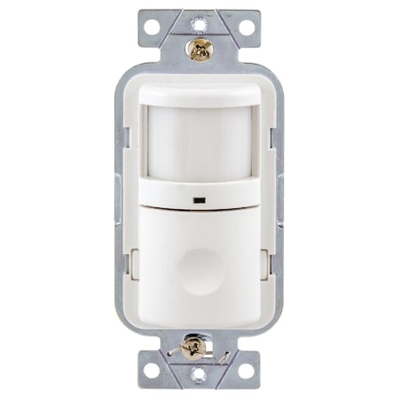 Wall Mount Sensor, Occupancy, Vacancy, Hard Wired, White, 1,200 sq ft, Fluorescent, LED