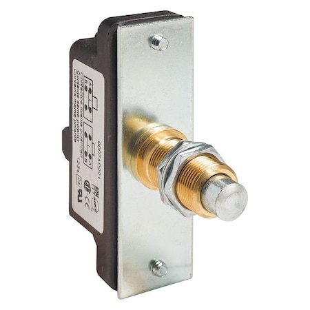 Limit Switch, Plunger, Spring Return, 1NC/1NO, 15A at 600V AC