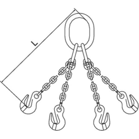 Chain Sling,G120,QOG,Alloy Steel,5 ft. L