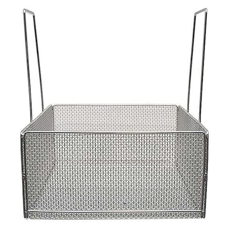 Rectangular Parts Washing Basket, #4 Mesh Size, Stainless Steel, Silver