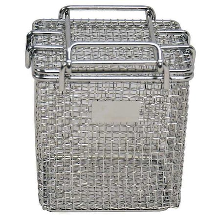 Rectangular Parts Washing Basket, #6 Mesh Size, Stainless Steel, Silver