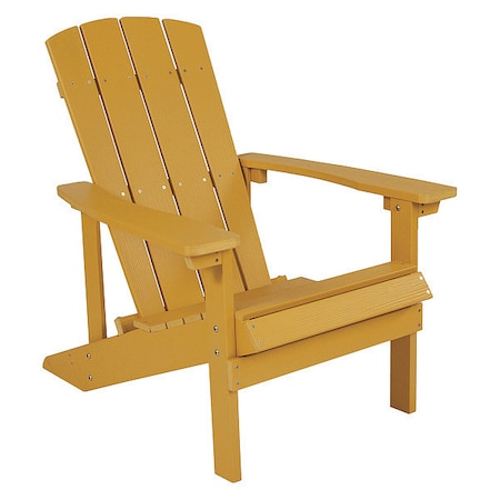 Charlestown Adirondack Chair,Yellow Wood, Yellow Seat, Wood Back, 29.5 W 35 H