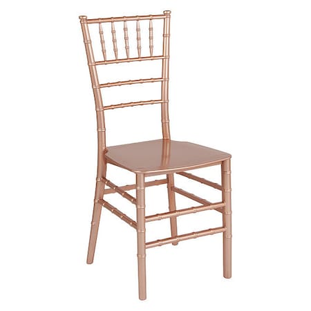Stacking Chairs Hercules Rose Gold Resin Chiavari Chair, 17-1/4" Height, Rose Gold