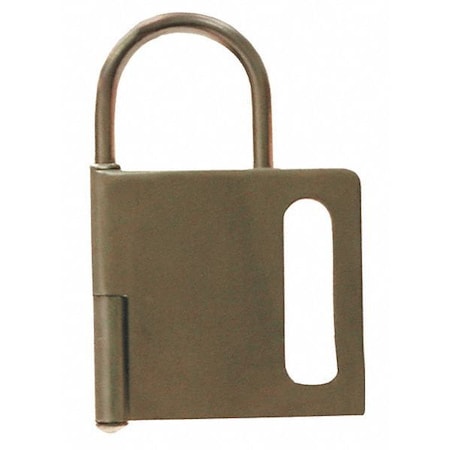 Lockout Hasp, Gold, Steel, 0 Max. No. of Padlocks, 2/5 in Max. Shackle Dia., 1 in Jaw Clearance