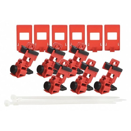 Single Pole Breaker Lockout, Circuit Breaker with Standard Nylon Cable Ties, 120/277V AC, 1 Poles