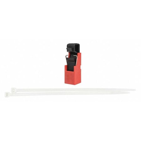 Circuit Breaker Lockout Rail, Circuit Breaker with Standard Nylon Cable Ties, 120/277V AC, 1 Poles