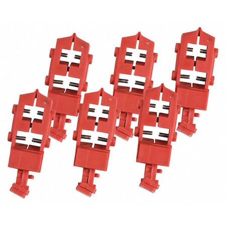 Circuit Breaker Lockout Rail, Circuit Breaker with Standard Nylon Cable Ties, 120V AC, 1 Poles
