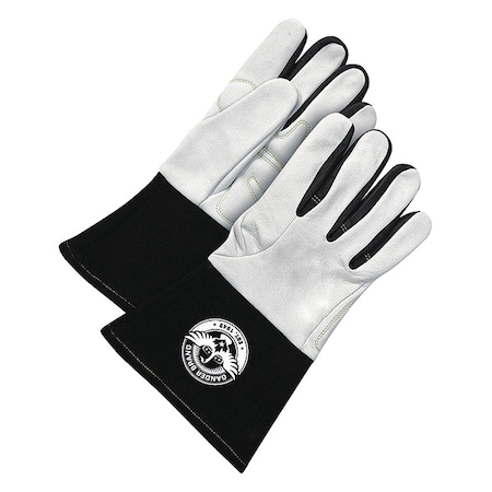 Gander Welding Gloves, Gauntlet Cuff, Grain Goatskin, XL, 1 PR