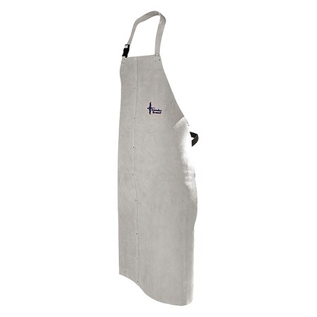 Welding Apron, Leather, 52 in Length, Gray, Universal