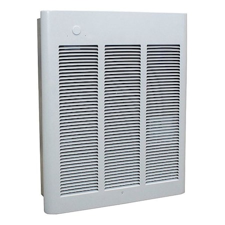 Recessed Electric Wall-Mount Heater, Recessed or Surface, 3000/1500 W, 277V AC, White