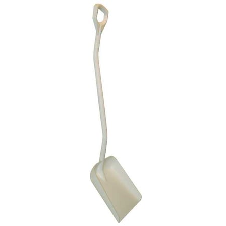 Ergonomic Square Point Shovel, Polypropylene Blade, 51.2 in L, White