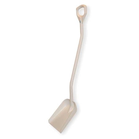 Ergonomic Square Point Shovel, Polypropylene Blade, 50 in L, White