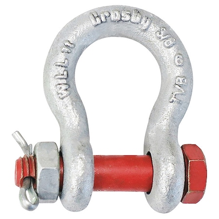 Anchor Shackle,1/4" Body Sz,Galvanized