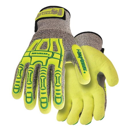 Hi-Vis Cut Resistant Impact Coated Gloves, Cut Level A4 ,Nitrile ,Sandy ,L 1 PR