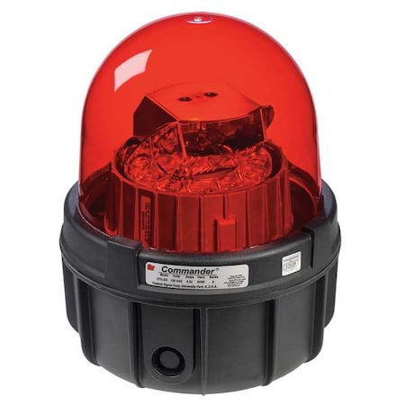 Warning Light, Red, LED, 120V AC, 60 FPM, 9 1/4 in Dia., Surface