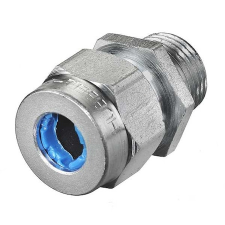 Liquid Tight Connector,3/8 in.,Blue