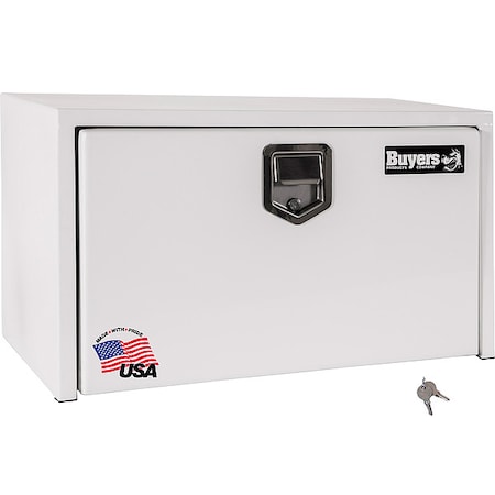 14x16x30 Inch White Steel Underbody Truck Box with Paddle Latch