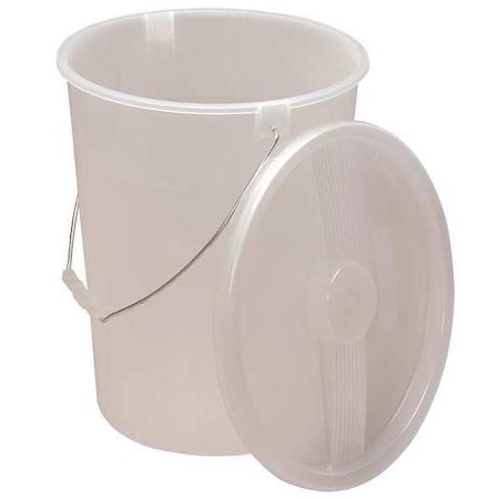3 1/2 gal Bucket, 12 3/4 in H, 10 1/2 in Dia, Clear, Polypropylene