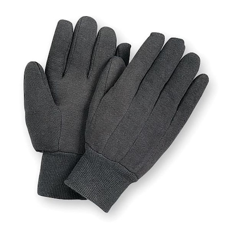 Knit Gloves, Cotton, Polyester, None Uncoated, Brown, L, 1 PR