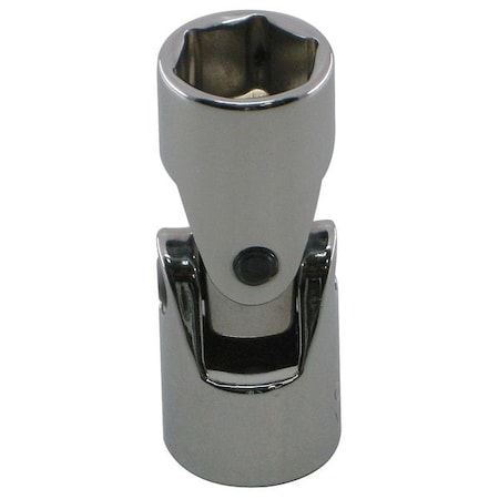 WESTWARD 1/2 in Drive, 7/8" SAE Socket, 6 Points, Flex Steel,Chrome,7/8