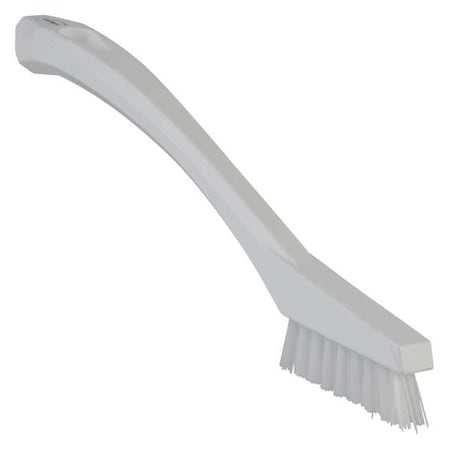 1/2 in W Detail Brush, Stiff, 5 1/2 in L Handle, 2 in L Brush, White, Plastic, 8 in L Overall