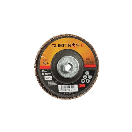 Flap Disc,Cloth,4 in. dia.,40 Grit