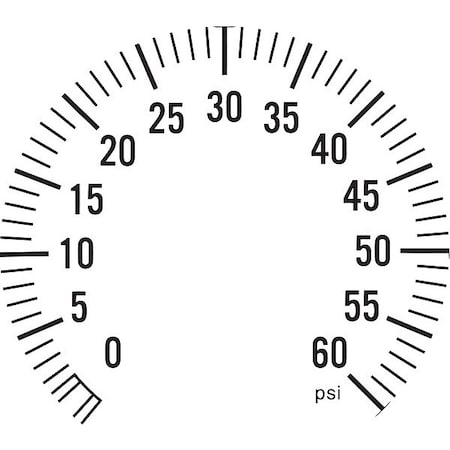 Industrial Pressure Gauge, 0 to 60 psi, 3 1/2 in Dial, 1/4 in NPT, Bottom Location