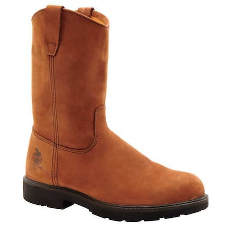 Men's Waterproof Wellington Boot, 10 W, Steel Toe, 11 in H, Brown, G4673