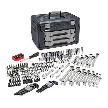 232 Piece Mechanics Tool Set in 3 Drawer Storage Box