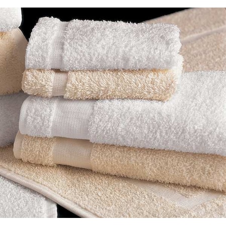 Wash Towel, Cotton/Polyester, White, PK12