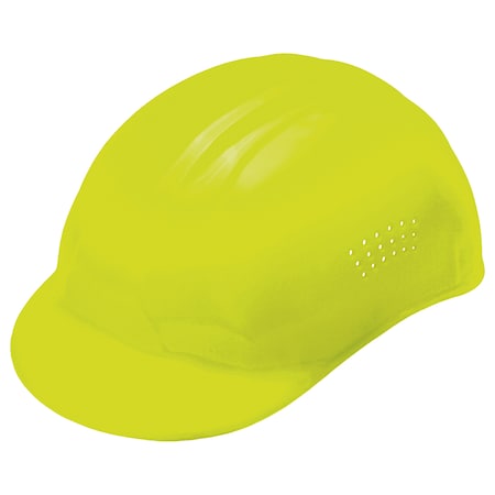 Vented Bump Cap, Front Brim, 4-Point Pinlock Suspension, Fits Hat Size 6 1/2 to 7 3/4, Hi-Viz Yellow