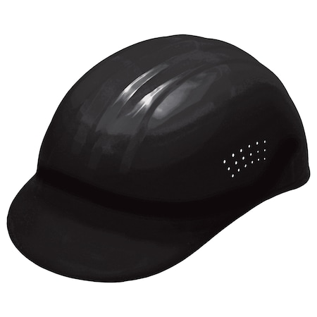 Vented Bump Cap, Front Brim, 4-Point Pinlock Suspension, Fits Hat Size 6 1/2 to 7 3/4, Black