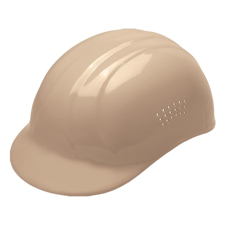 Vented Bump Cap, Front Brim, 4-Point Pinlock Suspension, Fits Hat Size 6 1/2 to 7 3/4, Beige