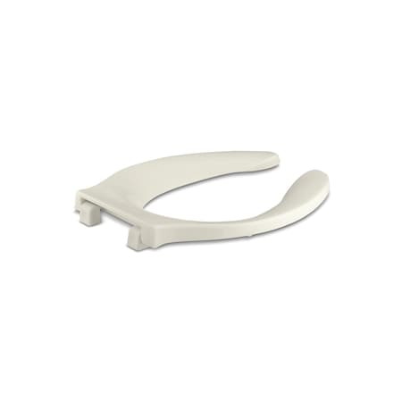 Stronghold Elongated Toilet Seat With, Plastic, Biscuit