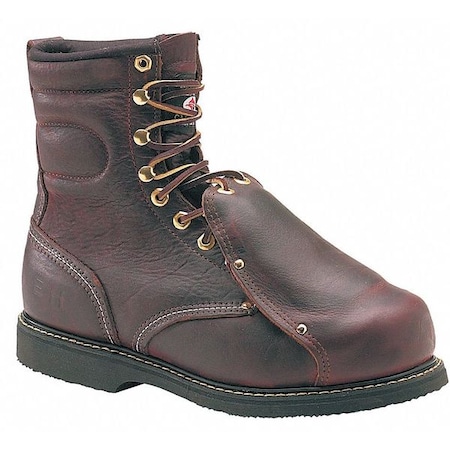 Men's Met Guard Heavy Duty Work Boot, 9 1/2 D, Steel Toe, 8 in H, Brown, 505