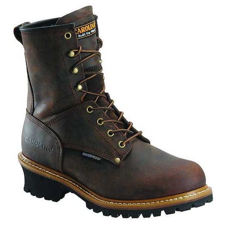 Men's Logger Boot, 10 1/2 EE, Steel Toe, 8 in H, Brown, CA9821