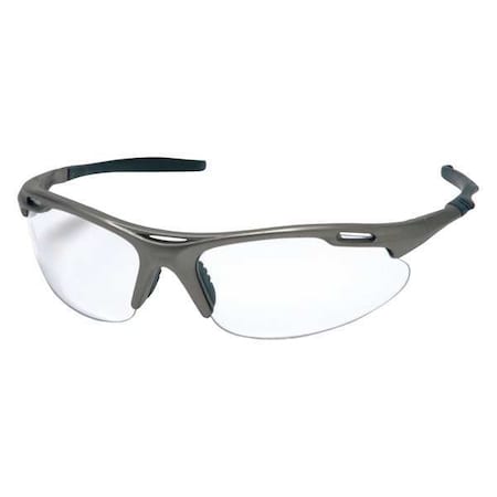 Avante(R), Safety Glasses, Anti-Scratch, Clear Lens, Gray Frame, Half-Frame