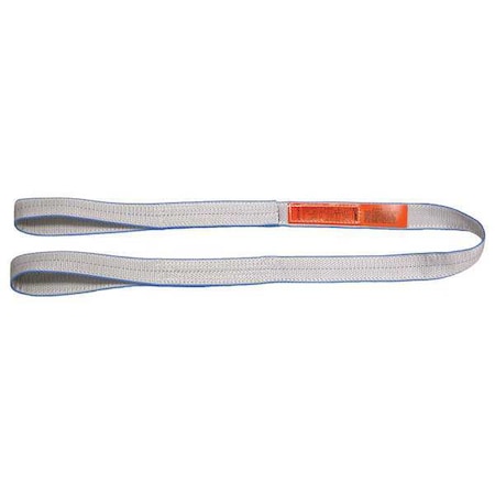 Web Sling, Type 3, 12 ft L, 1 in W, Polyester, Silver