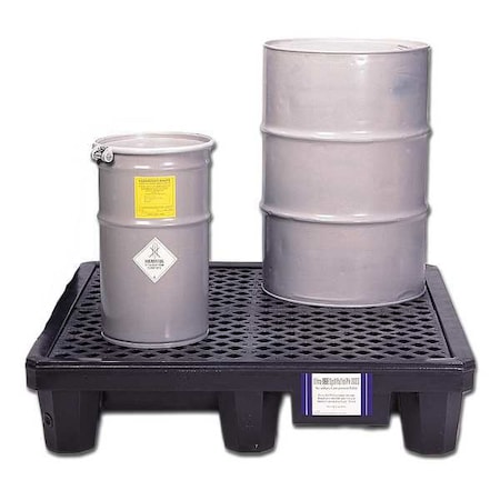 Spill Pallet, 66 gal Spill Capacity, 4 Drums, 3,000 lb Load Capacity, Polyethylene