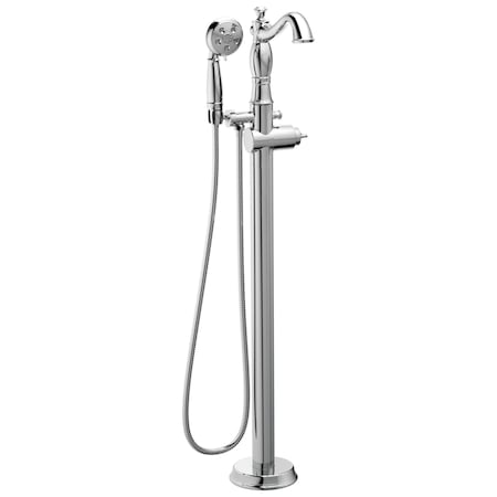 Cassidy Single Handle Floor Mount Tub Filler Trim with Hand Shower - Less Handle