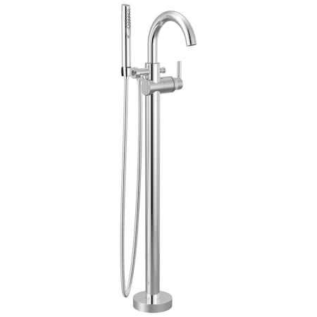 Trinsic Single Handle Floor Mount Tub Filler Trim with Hand Shower