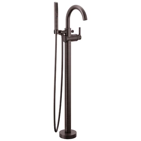Trinsic Single Handle Floor Mount Tub Filler Trim with Hand Shower