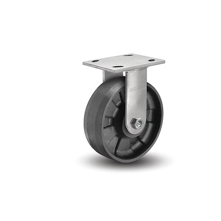 8" X 2" Non-Marking Nylon Maxim Rigid Caster, No Brake, Loads Up To 1250 lb